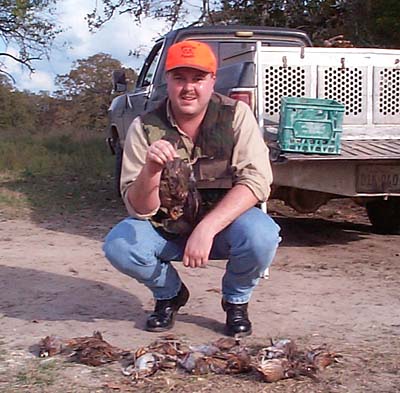Michael with Quails on Hunting Trip