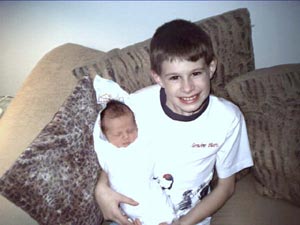 Baby Sarah with Big Brother, Christopher